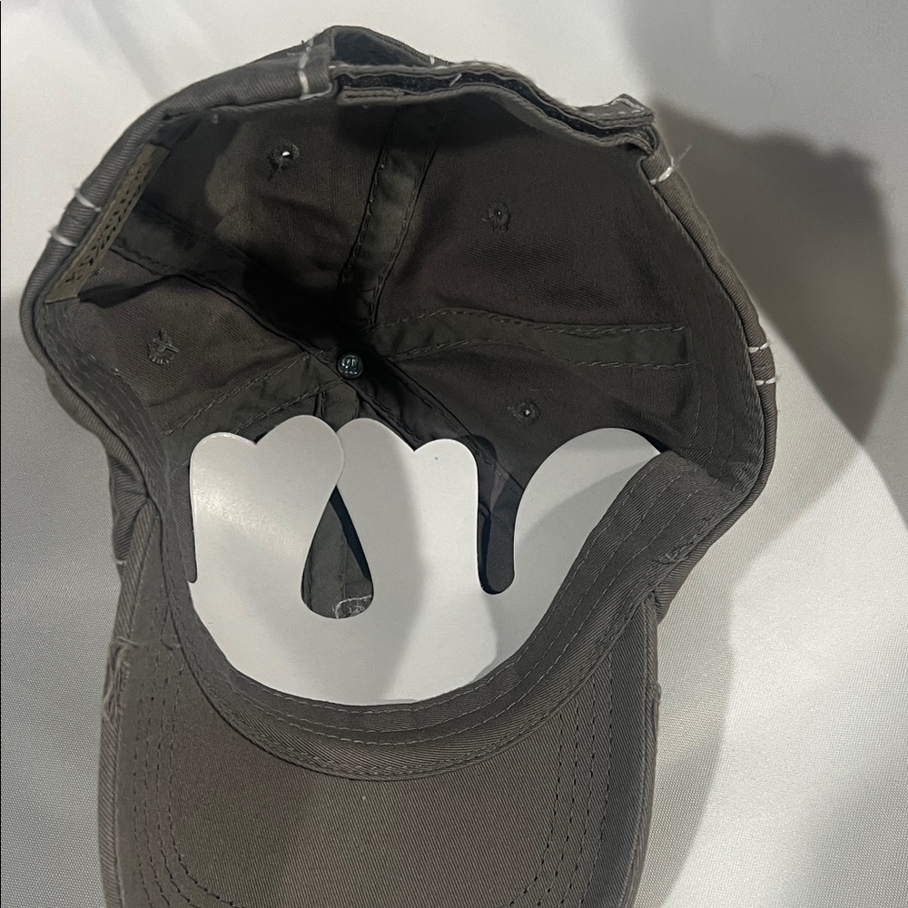 Gray Distressed Cap with Embroidered Patch - Picture 5 of 6